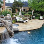 Pool Patio With Flagstone and Deep Blue Water VA