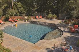Amazing Dual-tier Pool Deck Done in Flagstone