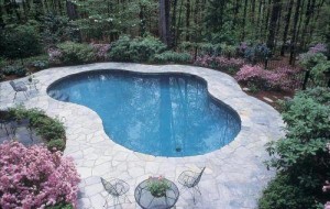 Dove Gray Irregular Flagstone Pool Deck