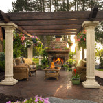 Sunset enjoyment and outdoor times with columns