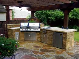 Amazing Outdoor Kitchen with Stone Patio