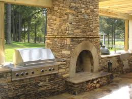 Beautiful Outdoor Fireplace, Grill and Bar