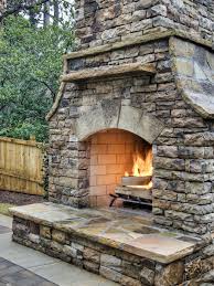 Traditional Stone Outdoor Fireplace