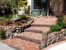 Captivating Brick and Stone steps into Walkway