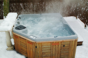 Hot water steaming in a virginia based spa jacuzzi by Stone Patios VA