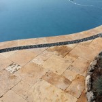 Rock border around travertine