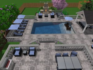 Eagle eye 3D of the lounging area